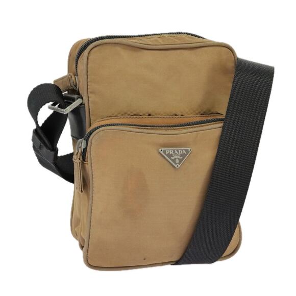 PRADA Shoulder Bag Nylon Beige - Picture 1 of 13